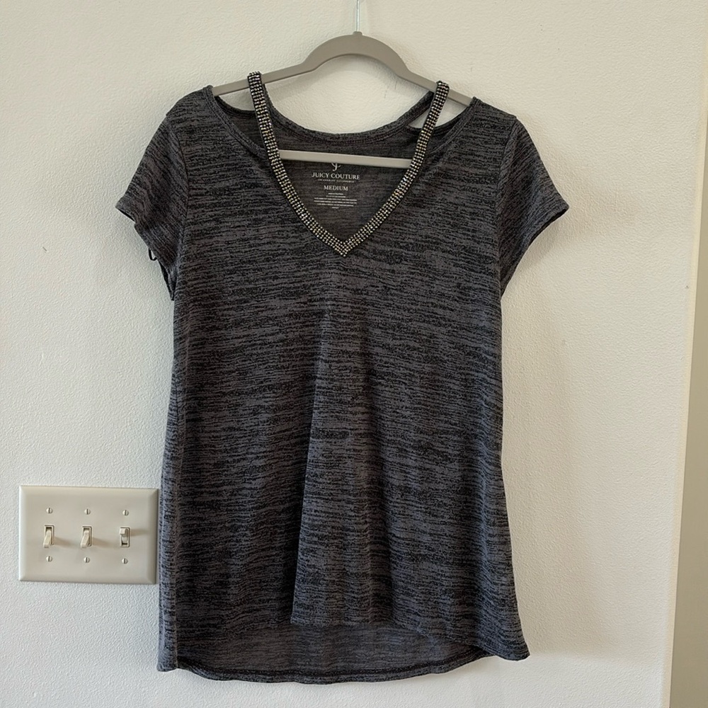 Juicy Couture Short Sleeve Top with Rhinestones